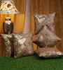 Brown Velvet Floral 16X16 Inches Cushion Covers (5Pcs)