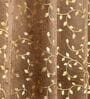 Brown Velvet Floral 5 Foot Ring Top Window Curtain