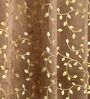 Brown Velvet Floral 9 Foot Ring Top Door Curtain