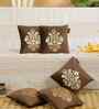 Brown Velvet Geometric 12X12 Inches Cushion Covers (Pack of 5)