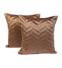 Brown Velvet Geometric 16x16 inches Cushion Covers (Pack of 2)