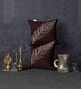 Brown Floral Velvet 16 x 16 Inches Cushion Covers (Set of 2)