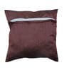 Brown Floral Velvet 16 x 16 Inches Cushion Covers (Set of 2)