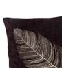 Brown Floral Velvet 16 x 16 Inches Cushion Covers (Set of 2)