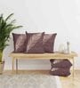 Brown Floral Velvet 16 x 16 Inches Cushion Covers (Set of 5)