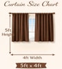 Brown Velvet Solid 5 Feet Blackout Window Curtains Set Of 2