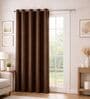 Brown Velvet Solid 7 Feet Blackout Door Curtain