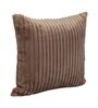 Brown Velvet Striped 16x16 inches Cushion Covers (Pack of 2)
