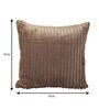 Brown Velvet Striped 16x16 inches Cushion Covers (Pack of 2)