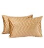 Brown Velvet Striped 18x12 inches Cushion Covers (Pack of 2)
