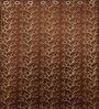 Brown Velvet Tree Branch  5 Foot Ring Top Window Curtains Set Of 2