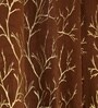Brown Velvet Tree Branch  5 Foot Ring Top Window Curtains Set Of 2