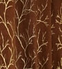 Brown Velvet Tree Branch  9 Foot Ring Top Door Curtain