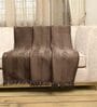 Brown Velvet Zig Zag 55x49 Inches Sofa Throw