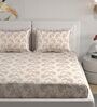 Brown Vine Print 180 TC Cotton King Bedhseet 2 pillow covers