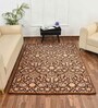Brown Vintage Polyester 5 x 7 Feet Machine Made Carpet