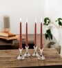 Brown Wax Taper Candles Set Of 4