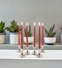 Brown Wax Taper Candles Set Of 6