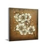 Brown White Floral Wall Painting Embossed Original Painting On Canvas
