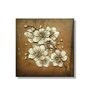 Brown White Floral Wall Painting Embossed Original Painting On Canvas