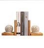 Ball Shape Brown Wood & Marble Book End