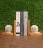 Ball Shape Brown Wood & Marble Book End