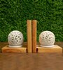Ball Shape Brown Wood & Marble Book End