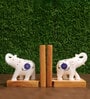 Eleplant White Wood & Marble
Book End