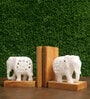Slon White Wood & Marble
Book End