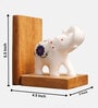 Eleplant White Wood & Marble
Book End