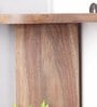 Brown Mango Wood Corner Wall Shelf