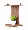 Brown Mango Wood Corner Wall Shelf