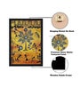 Brown Wood "Ethnic Tribal Dhokra and Warli Art" Textured Paper Scratch & Dust Proof Framed Art Print