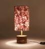 Lampost Beige Fibre Shade Table Lamp with Wood Base