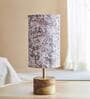 Lampost Beige Fibre Shade Table Lamp with Wood Base