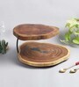 Brown Wood Handcrafted 2 Tire Cake Stand
