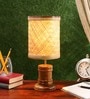 Callam Brown Wood Shade Table Lamp With Wood Base