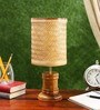 Callam Brown Wood Shade Table Lamp With Wood Base