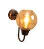 Shiny Brown Wood and Metal Wall Sconces