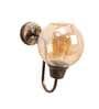 Shiny Brown Wood and Metal Wall Sconces