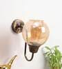 Shiny Brown Wood and Metal Wall Sconces