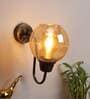 Shiny Brown Wood and Metal Wall Sconces