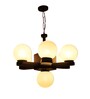 Brown Wood Globe Chandelier