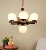 Brown Wood Globe Chandelier