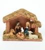 Brown Wood Christmas Nativity Crib Set