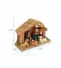 Brown Wood Christmas Nativity Crib Set