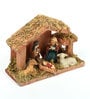 Brown Wood Christmas Nativity Crib Set