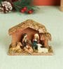 Brown Wood Christmas Nativity Crib Set
