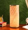 Brown Wood Table Lamp with Brown Base