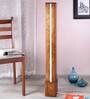 Brown Shade Floor Lamp With Wood Base